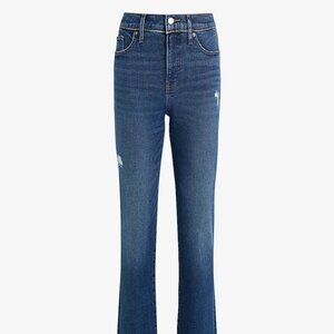 NWT Express High Waisted Dark Wash '90s Slim Jeans 8 short